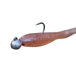 Optimus Shad 50 - Leurres souples sp&eacute;cial truite - 1 sachet de 12 leurres / 1 Leurre CREVETTE mont&eacute; 