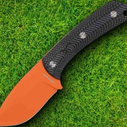 Couteau Browning Back Country Small Lame Acier D2 Orange Ceramic Manche Black G10 Etui Kydex BR0499B