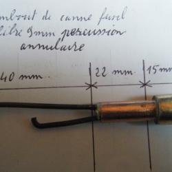 embout de canne fusil calibre 9 mm percussion annulaire avec son capuchon en caoutchouc