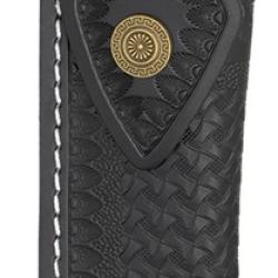 Etui en cuir noir pour couteaux pliants 14 x 6 cm
