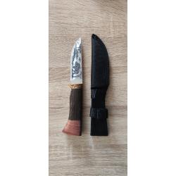 Couteau de Chasse Motif Sanglier - 23,5 cm - Acier Inox Grav&eacute;