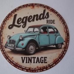 Plaque d&eacute;corative ronde 2 CV