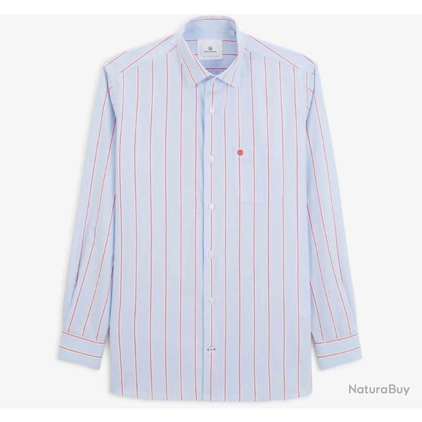 Chemise Serge Blanco manches longues ray�e en coton oxford bleu ciel M Bleu Sashiko