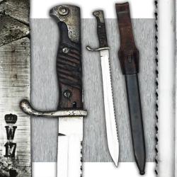 RARE BA&Iuml;ONNETTE PRUSSIENNE M1898 AVEC SCIE E.W.HOLLER SOLINGEN 1915 ORIGINAL