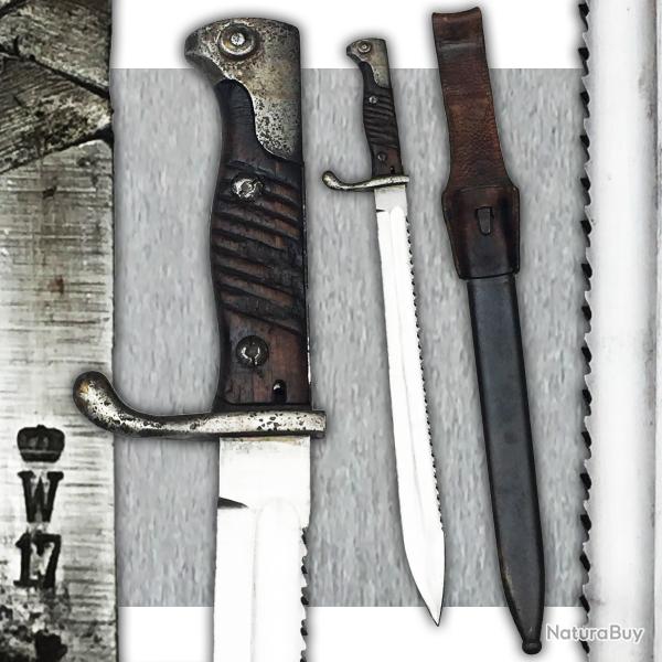 RARE BA�ONNETTE PRUSSIENNE M1898 AVEC SCIE E.W.HOLLER SOLINGEN 1915 ORIGINAL