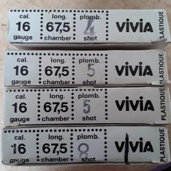 4boites de cartouches anciennes calibre 16 . Plomb 4 5 8 . Tr&egrave;s bon &eacute;tat