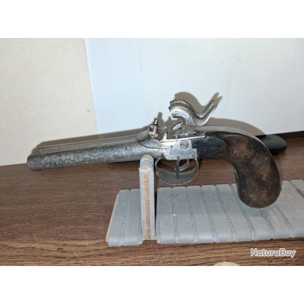 pistolet � percussion double canon