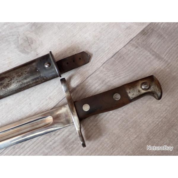 Baionnette Rubin Schmidt Suisse mod�le 1889. Lame chrom�e