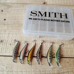 Lot de 6 leurres durs SMITH + boite SMITH petite
