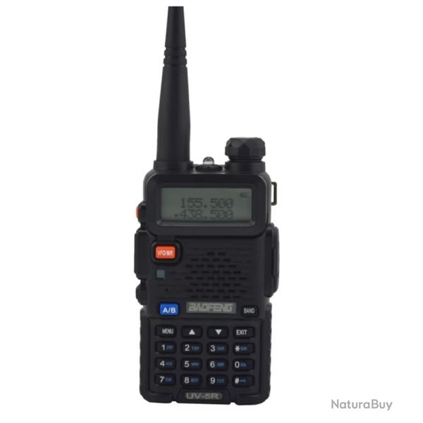 Baofeng UV-5R Talkie-Walkie Bi-Bande VHF/UHF 136-174 & 400-520 MHz 5W Pack Complet NOIR