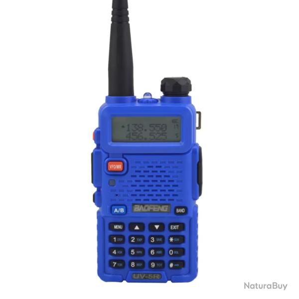 Baofeng UV-5R Talkie-Walkie Bi-Bande VHF/UHF 136-174 & 400-520 MHz 5W Pack Complet BLEU