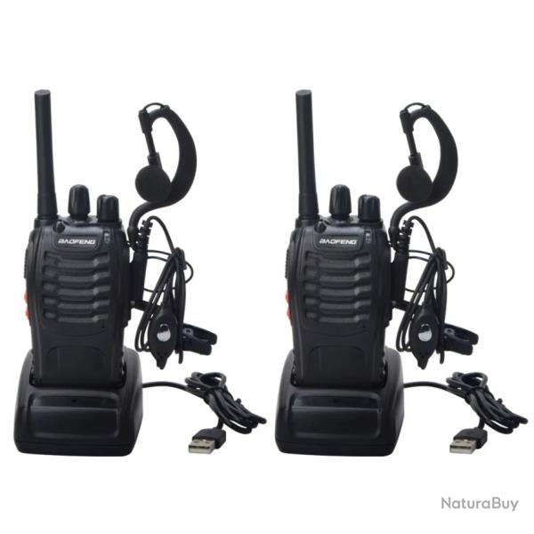 Baofeng BF-88E PMR446 - 0,5W - 16 Canaux - Pack de 2 - Chargeur USB + Oreillette