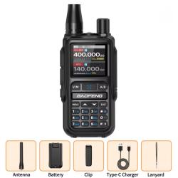 Baofeng UV-5R Mini Bluetooth Radio Bi-Bande VHF/UHF Programmation Mobile USB Type-C Noir