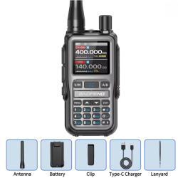 Baofeng UV-5R Mini Bluetooth Radio Bi-Bande VHF/UHF Programmation Mobile USB Type-C Gris