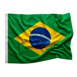 Drapeau Officiel Br&eacute;sil 150 x 90 cm - Pavillon Supporters Sele&ccedil;&atilde;o avec OEillets de Fixation