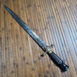 FORT EST LUXUEUX GLAIVE DE V&Eacute;NERIE LAME DE CAVALERIE 1730 GRAV&Eacute;E A L'OR VIVE LE ROY XVlll &Eacute;ME