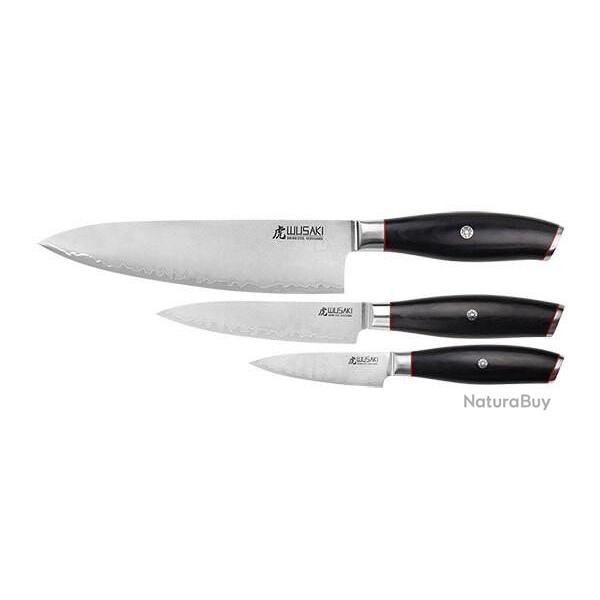 Coffret 3 couteaux Wusaki San Mai 10Cr15