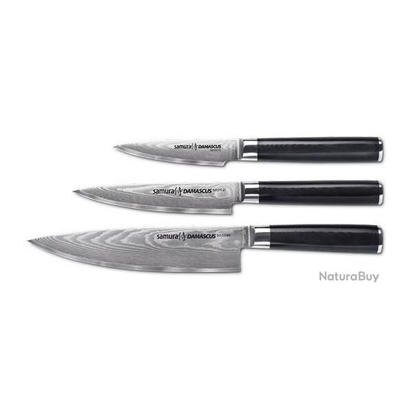 Coffret 3 couteaux Samura Damascus