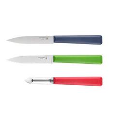 Set de 3 Couteaux Opinel : Office n&deg;312 - Office crant&eacute; n&deg;313 - Eplucheur n&deg;315 - Lames 100mm et 60m