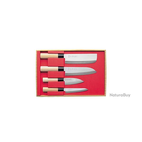 Set SekiRyu Nakiri & Santoku & Small Deba & Petty