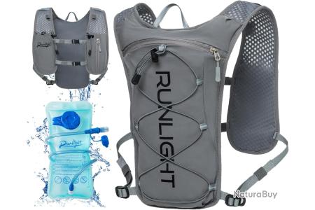 Gilet de course à hydratation léger - Vessie d'eau 2L - Réfléchissant imperméable