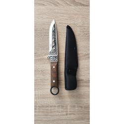 Couteau de Chasse BSH - Full Tang - Acier 440 Grav&eacute; - Ornements Floraux & Oiseaux