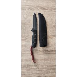 Couteau Tactique Militaire BSH - Full Tang - Acier 440 Noir - Manche Aluminium - 23,5 cm