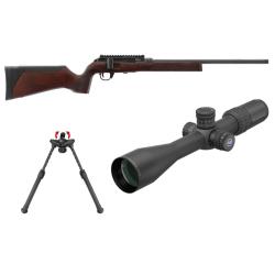 PACK CARABINE .22LR FORCE B1 WOOD CLASSIC HAMMERLI + LUNETTE ET BIPIED