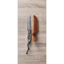 Petit Couteau Outdoor - Acier 440 Grav&eacute; - Manche Polym&egrave;re - 21,5 cm - &Eacute;tui