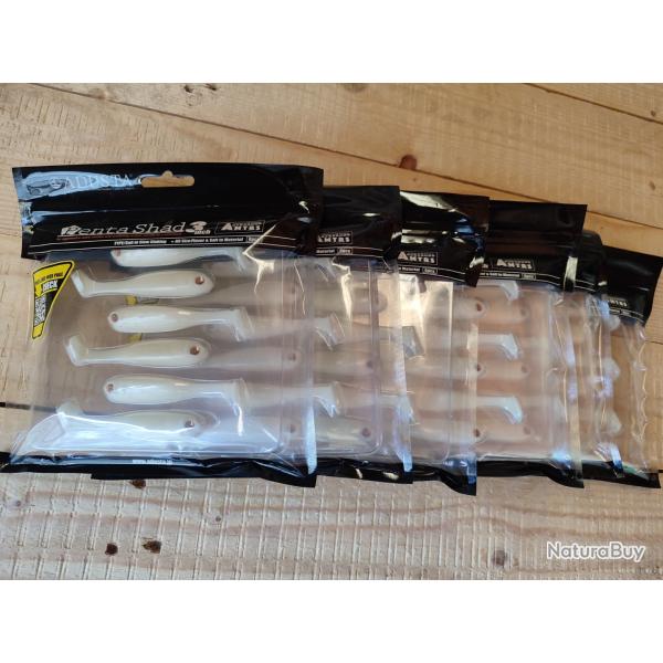 Leurres souples ADUSTA Penta Shad 3'' col. 01 - Lot de 6 pochettes