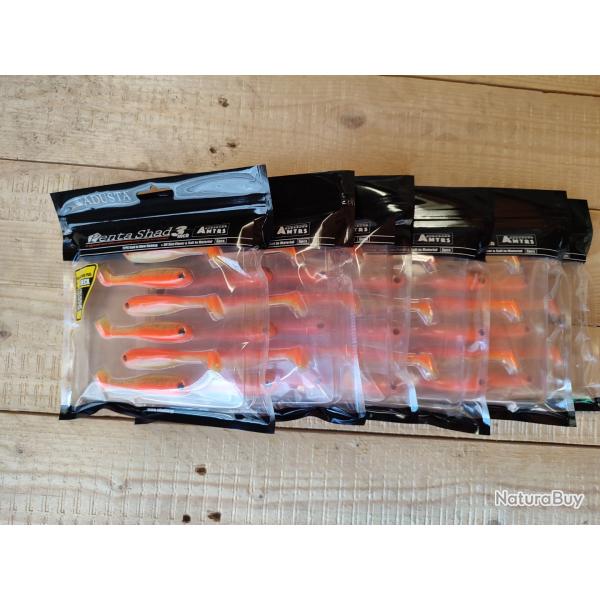Leurres souples ADUSTA Penta Shad 3'' col. 100 - Lot de 6 pochettes