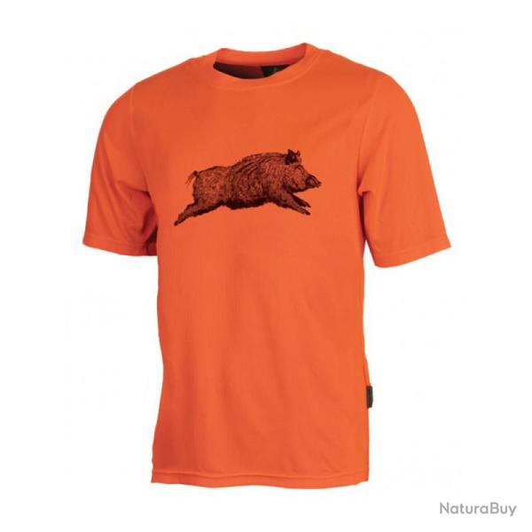 T shirt TREELAND enfant ORANGE SANGLIER