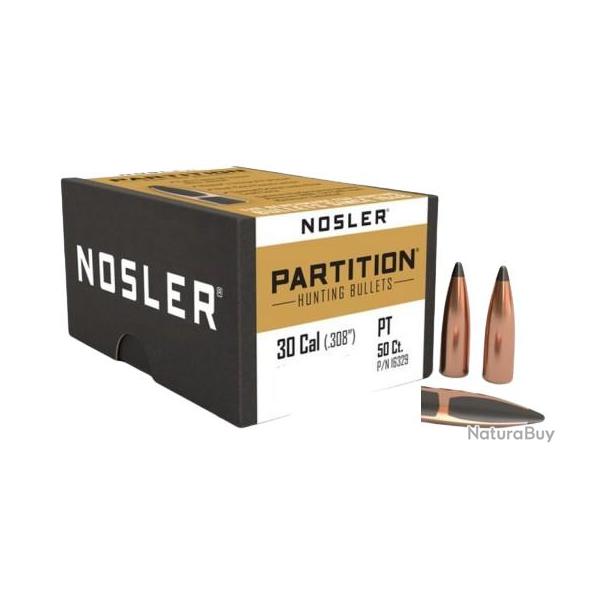 Ogives Nosler partition Calibre 30 180grs 11.7g x50