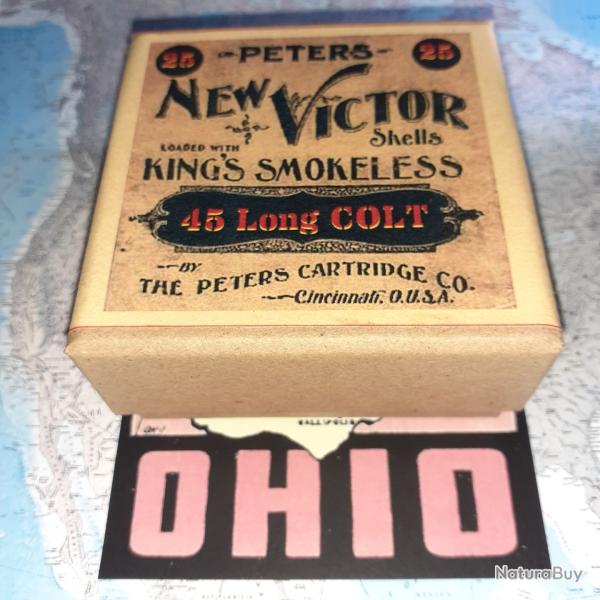 45 Long Colt (Peters Cartridge): Reproduction boite munitions Vintage (vide) PC 14647343