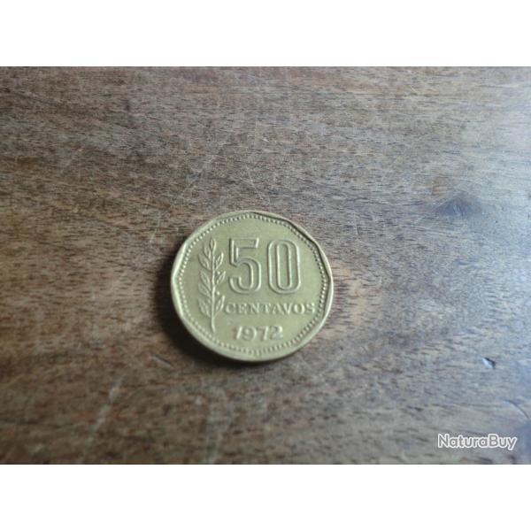 monnaie r�publique argentine 50 centavos   1972