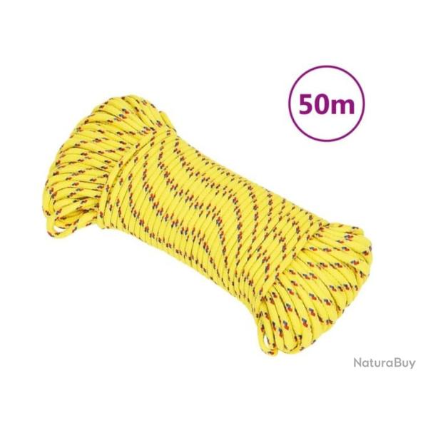 Corde bateau polypropyl�ne jaune 3 mm 50 m r�sistante intemp�ries