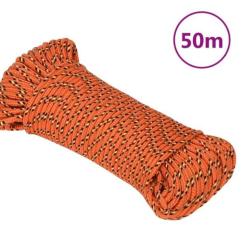 Corde bateau polypropyl&egrave;ne orange 3 mm 50 m r&eacute;sistante intemp&eacute;ries