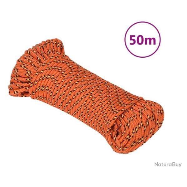 Corde bateau polypropyl�ne orange 3 mm 50 m r�sistante intemp�ries
