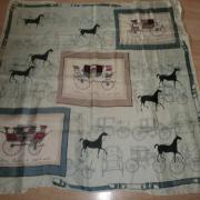 Foulard Carré Vintage La Rochelle 74x76 Cm – Occasion, Polyester, écru Multicolore