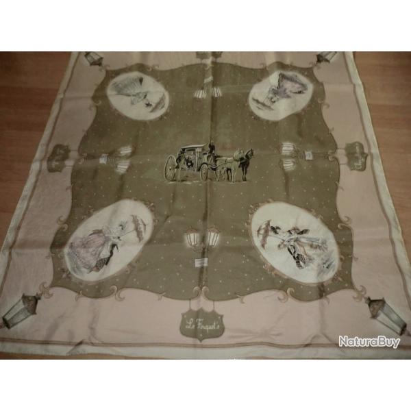 carr� foulard soie vintage  champ �lys�e paris 88 X 83 cm