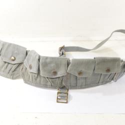 Cartouchi&egrave;re bandolier en toile de coton gris WEB . Bandouli&egrave;re. Style aventurier Afrique survie