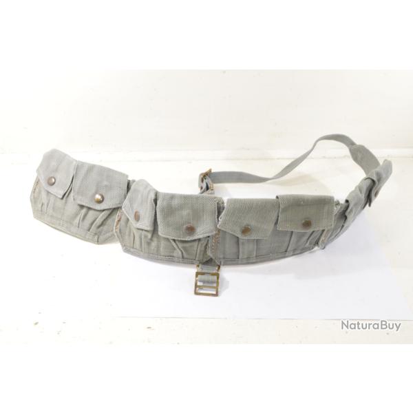 Cartouchi�re bandolier en toile de coton gris WEB . Bandouli�re. Style aventurier Afrique survie