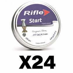 Plombs Rifle Ammunition Flathead Start 4.5/.177 par 24 boites