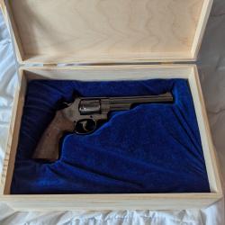 Coffret bois en velour pour revolvers & autres