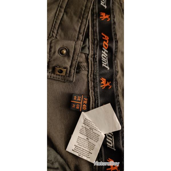 Pantalon De Traque Homme Pro Hunt Verney Carron Attila Kaki/Orange taille 40