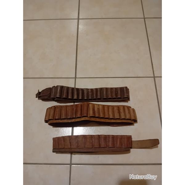 Vds 3 cartouchi�res cuir pour cal 12