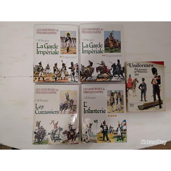 Lot de livres sur les uniformes du 1er empire par le Cdt Bucquoy