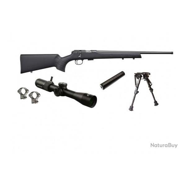 Pack Carabine 22lr CZ 457 Synth�tique + Lunette + Bipied + Silencieux