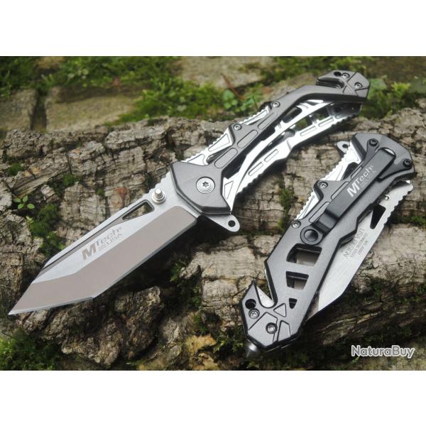Couteau De Secours MTech A/O Lame Acier 3Cr13 Manche Alu Brise-vitres coupe-ceintures Linerlock