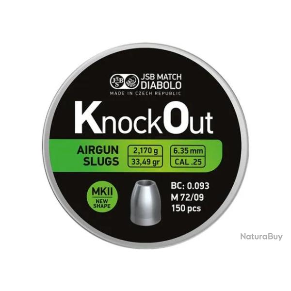Slugs JSB Knock Out MKII 6.35 mm HP 33.49 grain (.250)